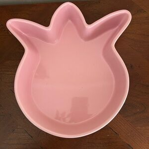 Pink Tulip-Shaped Ceramic Dish - Chantal Tulip Shaped 2 quart ceramic dish -